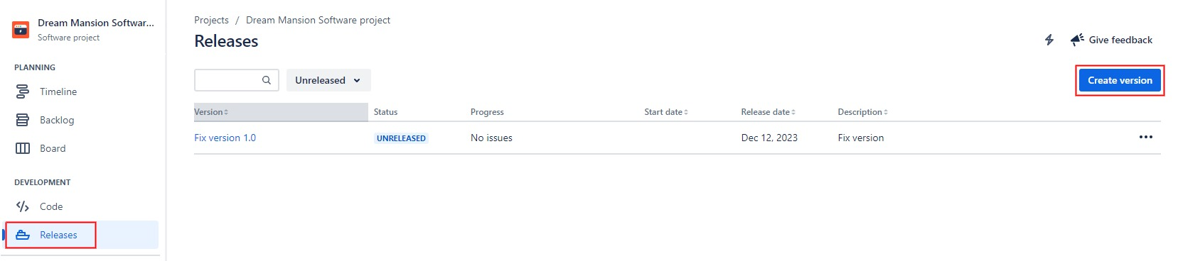 How to Create a new fix version in Jira 