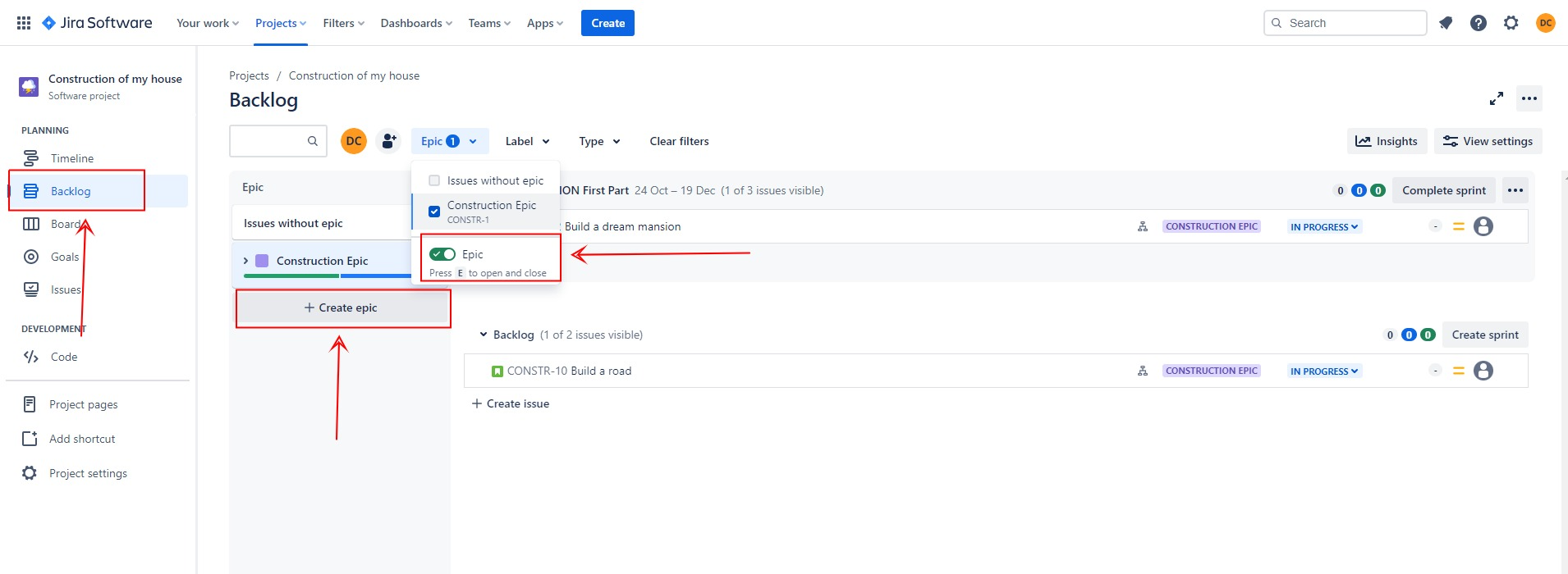Jira screenshot 