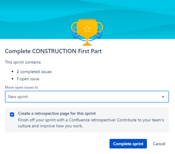 Complete sprint Window