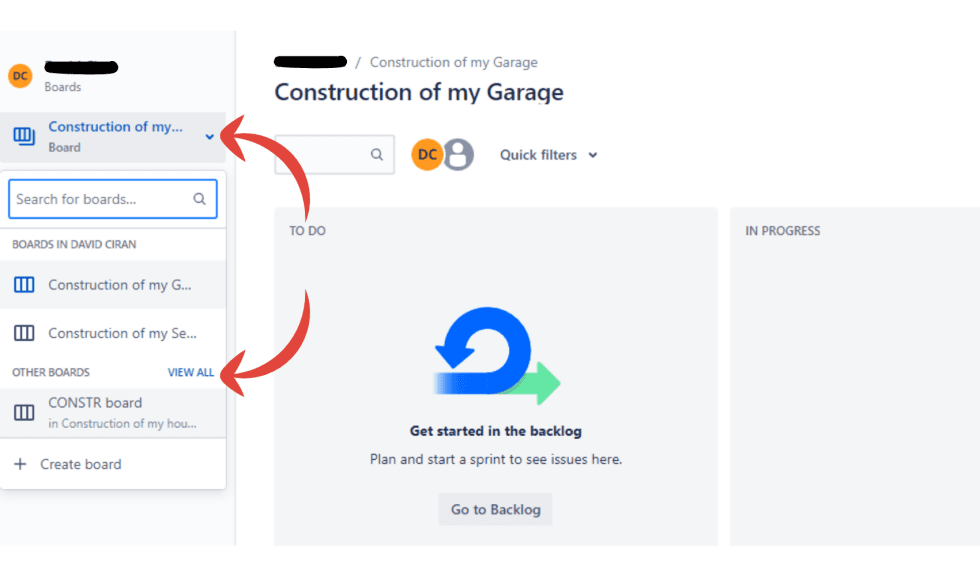 How to view all boards in Jira from Project Dashboard
