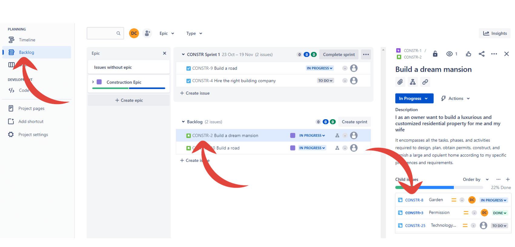 How to navigate to subtask in Jira