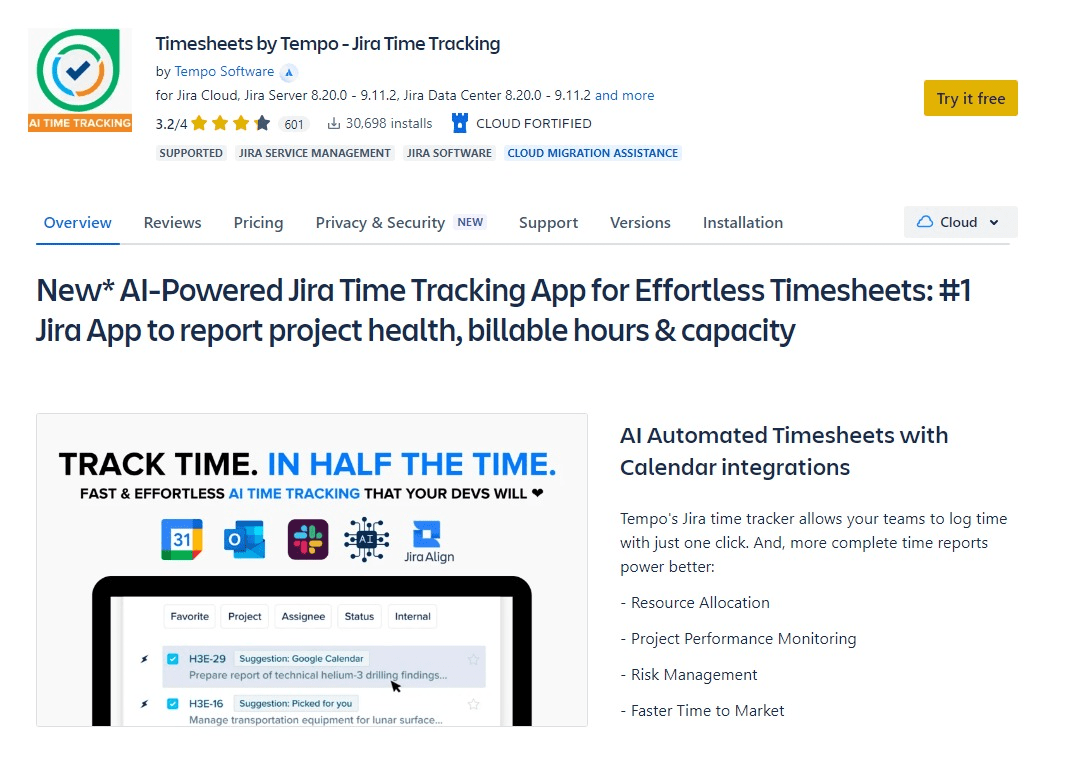 Timesheets by Tempo - Jira Time tracking